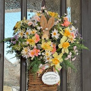 Spring Floral Bunny Wreath